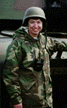 Marye Anne Fox in military fatigues.