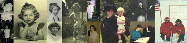 row of images of Marye Anne Fox from childhood to present