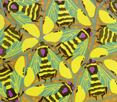 section of a Seguy design with bees from Insectes