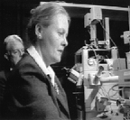 Photo of Nina Strömgren Allen in laboratory at Dartmouth College.
