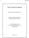 Final Technical Report Cover Sheet entitled, "High Surface Area Electrode Research."