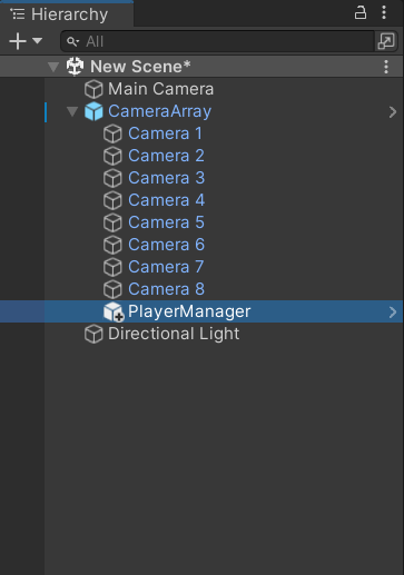 Player Manager as Child of Camera Array