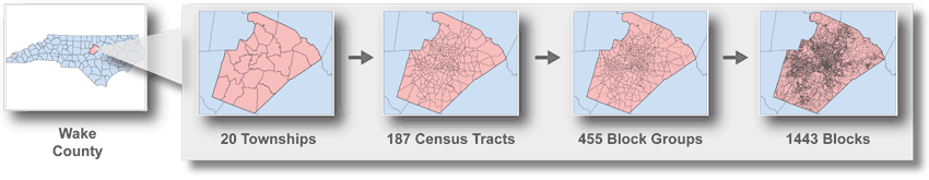 2010 Census Geographies for Wake County, NC