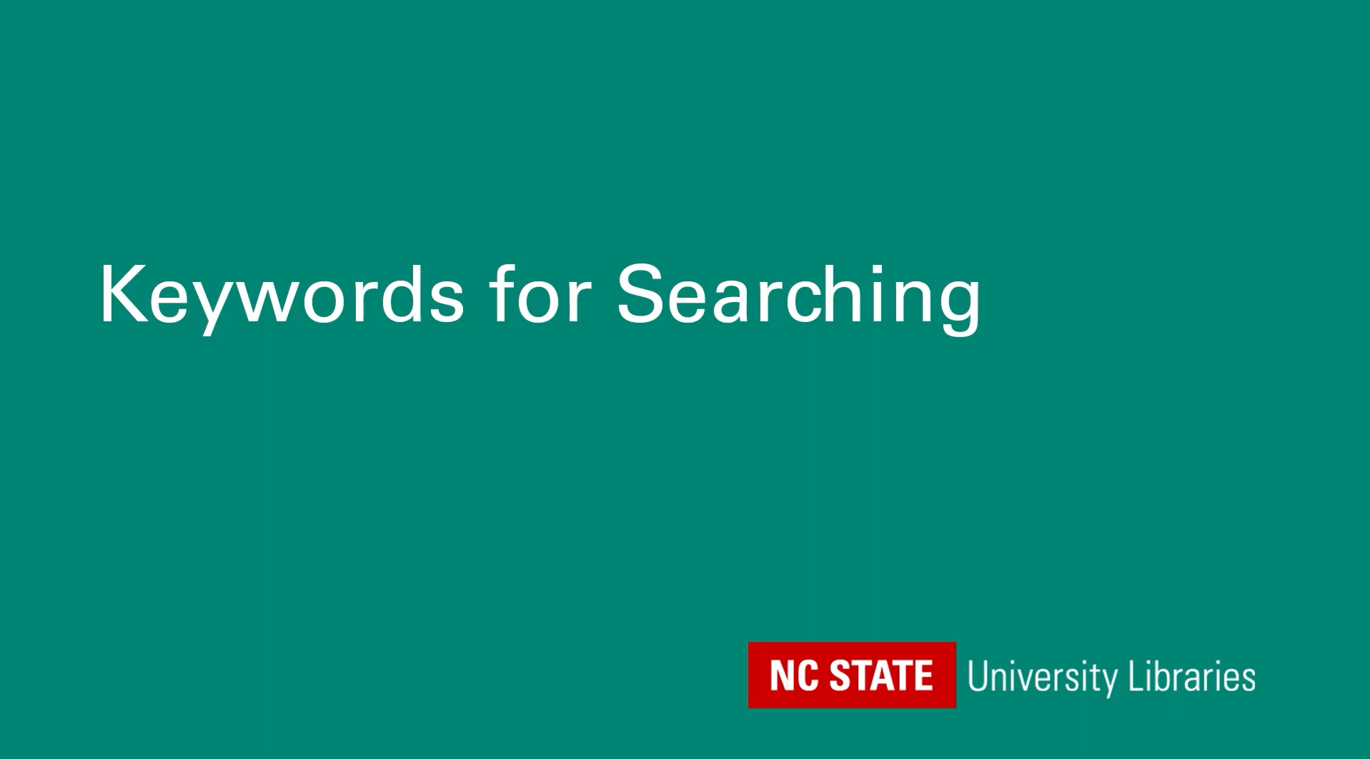 Keywords for Searching