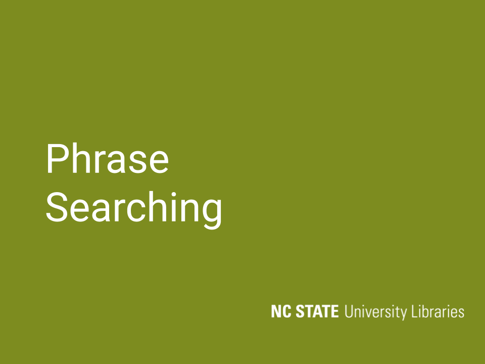 Phrase searching