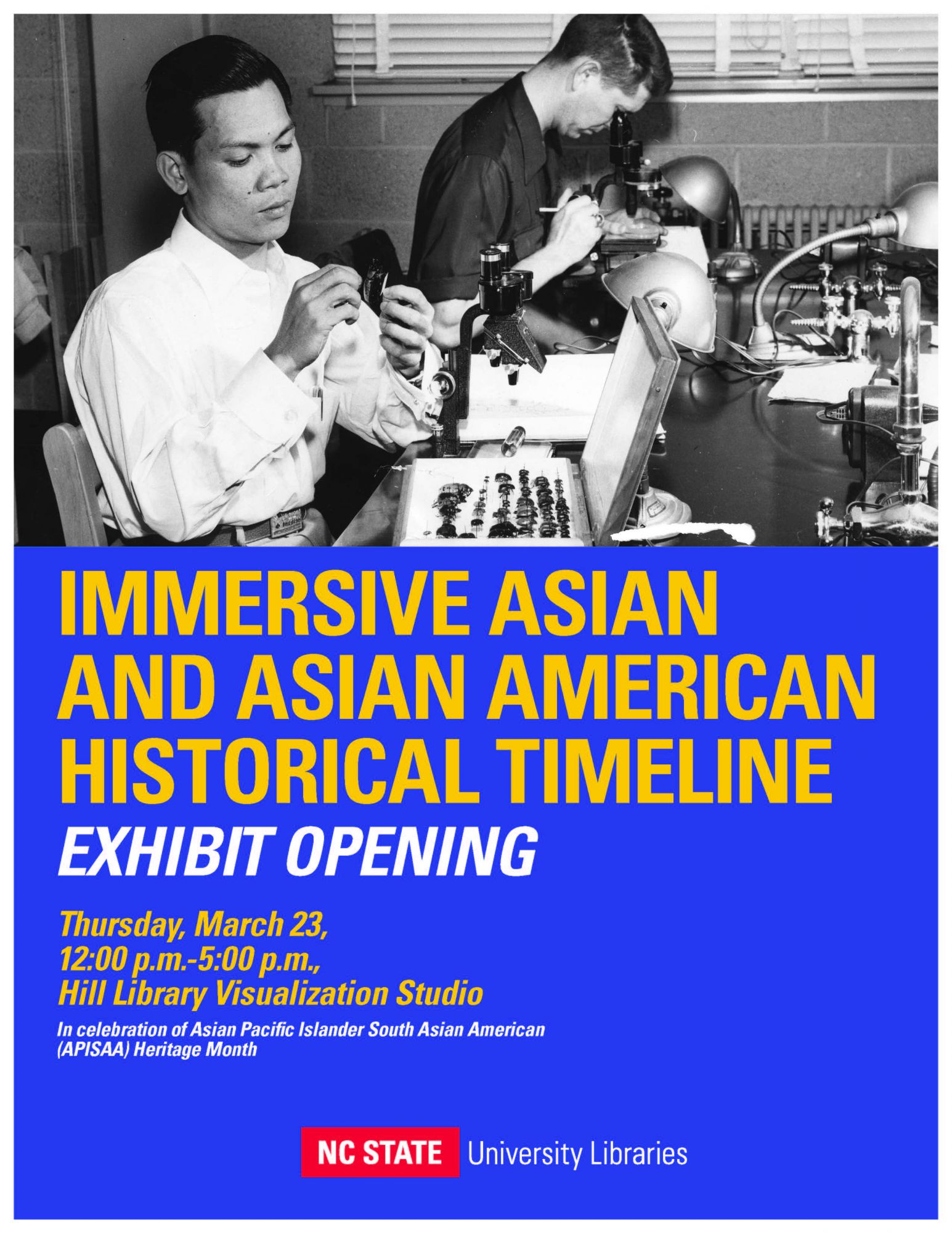 digital flyer for Asian and Asian American historical timeline