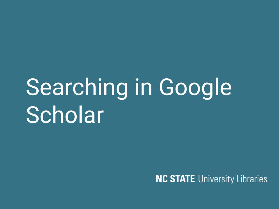Searching Google Scholar