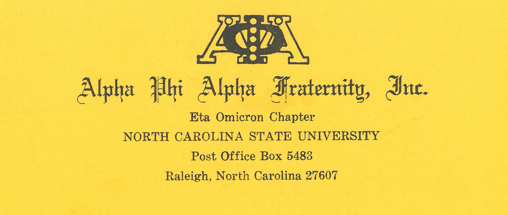 Alpha Phi Alpha letterhead, used in the Black and Gold newsletter, 1972.  From UA 021.001, Legal Box 1, Folder 21.