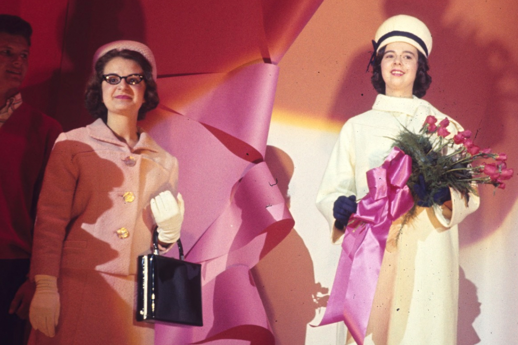 Two women in a sixties era fashion show.