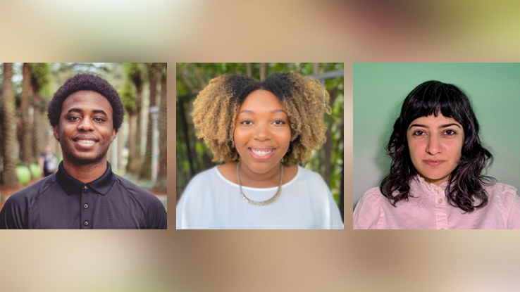 2022-25 Libraries Fellows: Amir Blair, Beatrice Downey, Hiva Kadivar