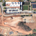 Aerial view of the James B Hunt Jr. Library building site, looking west, November 2009.