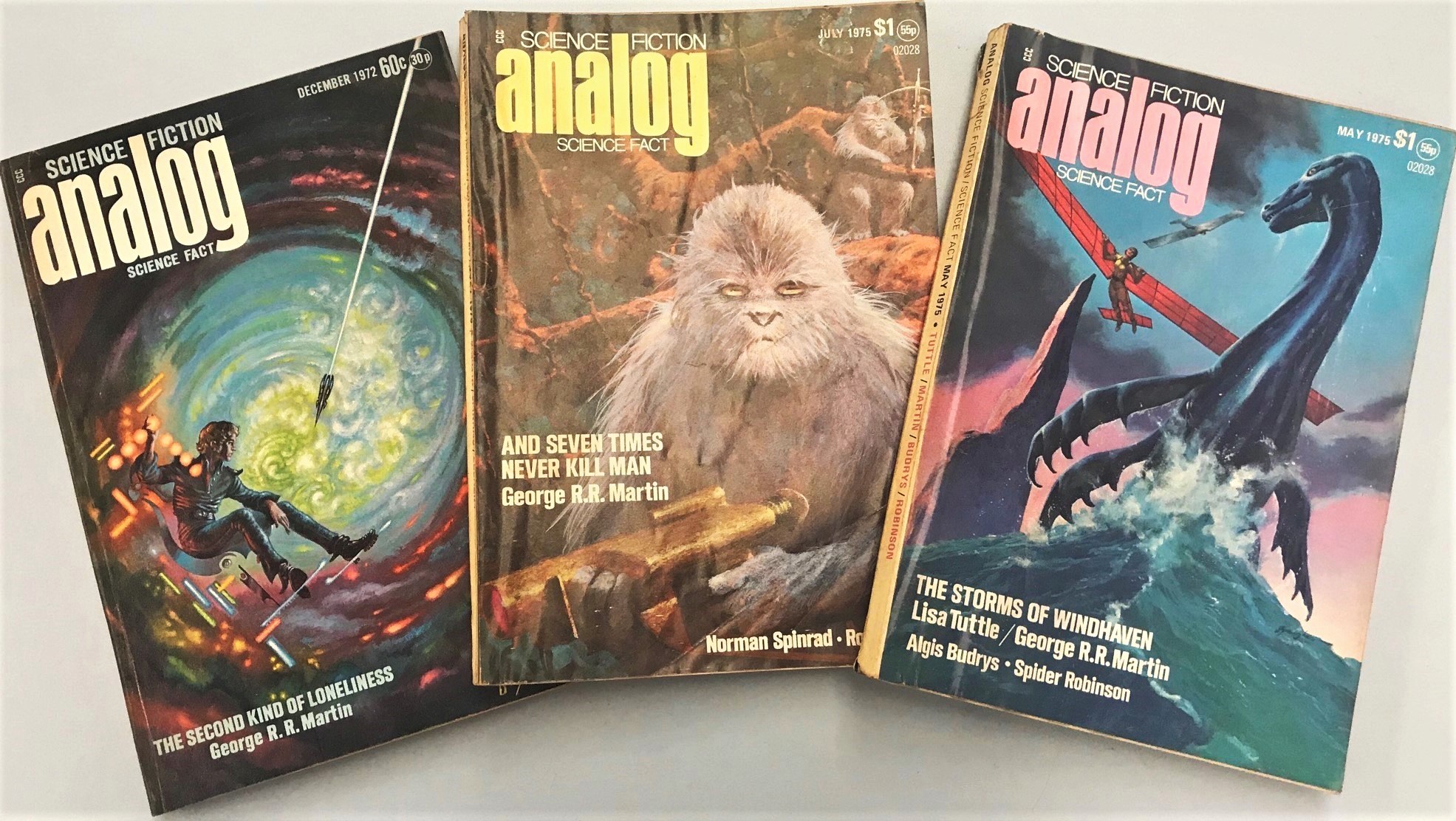 Analog Science Fiction/Fact, Vol. XC, Vol. XCV No. 7, and Vol. XCV, No. 5 (1972-1975)