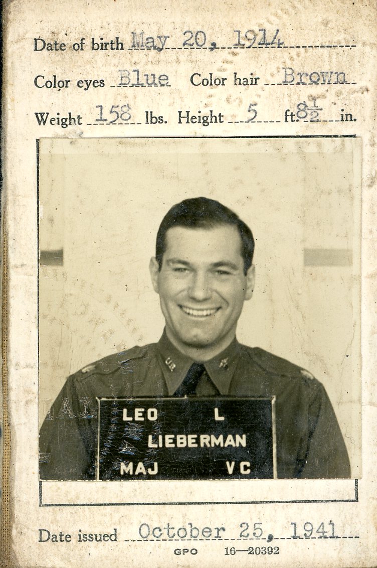 Leo Lieberman's military ID, circa 1941.