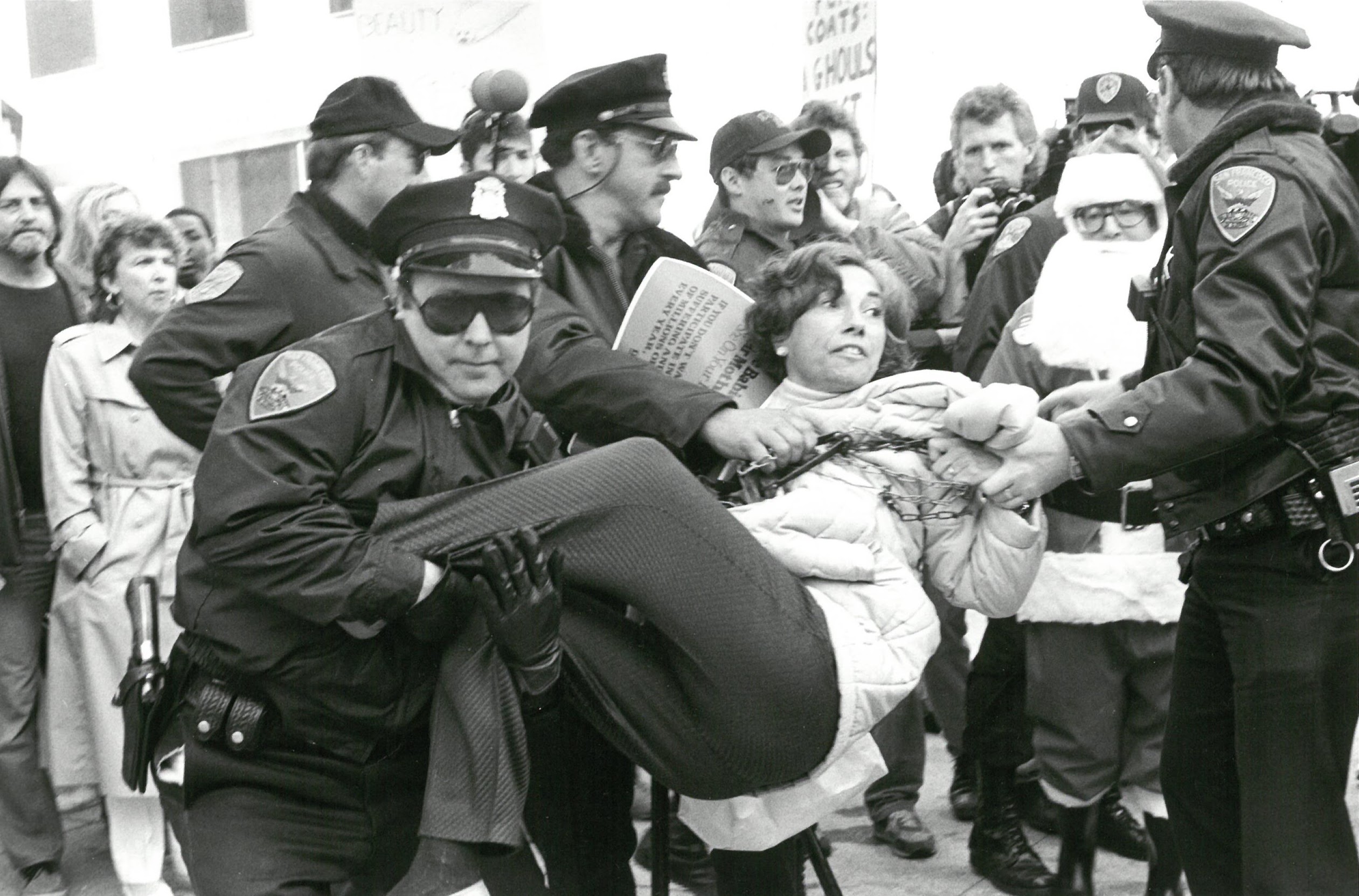 Protester being arrested