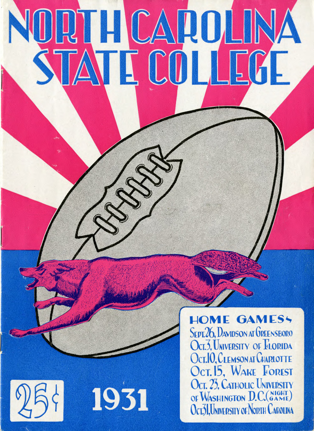  A football program showing a more realistic wolf (1931).