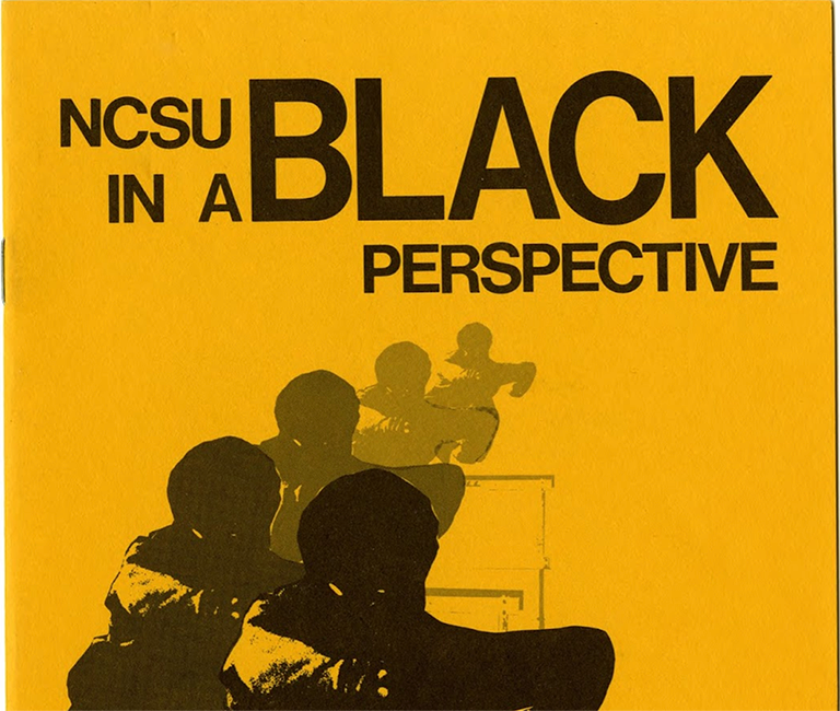 Yellow cover page of 'In A Black Perspective' pamphlet