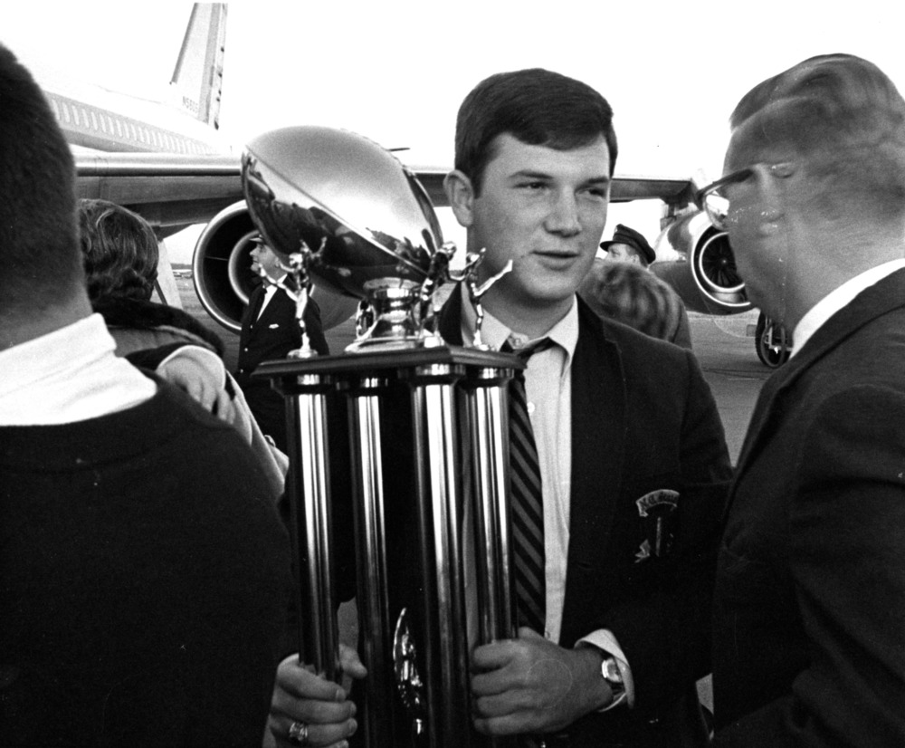 Trophy from NC State's Liberty Bowl victory on 1 Jan. 1968.