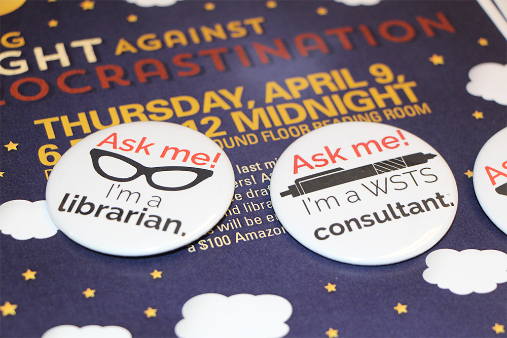 Long Night Against Procrastination buttons