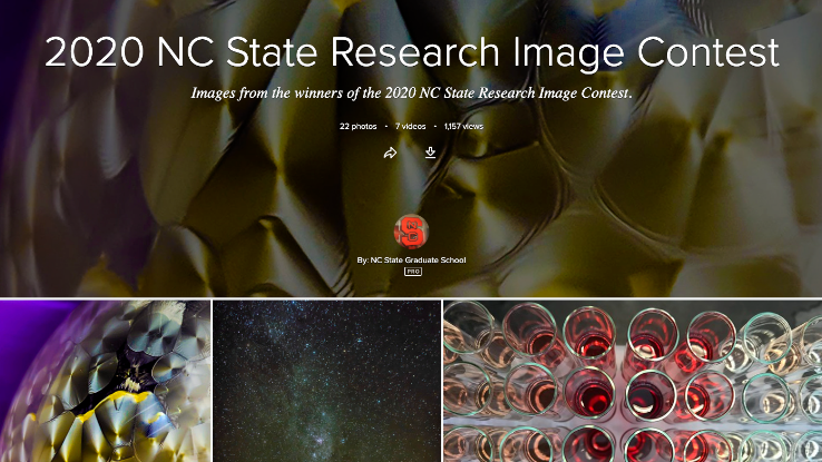 Flickr Screenshot of the 2020 NC State Research Image Content