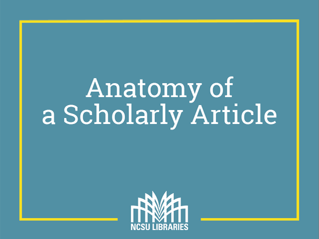 Anatomy of a scholarly article