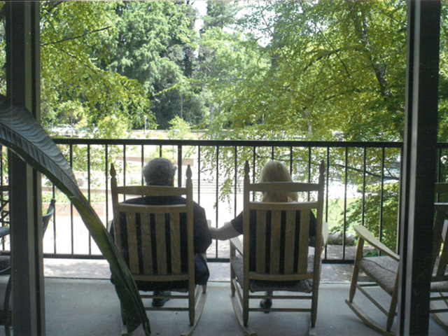 The Stoskopfs enjoying a quiet moment on the porch