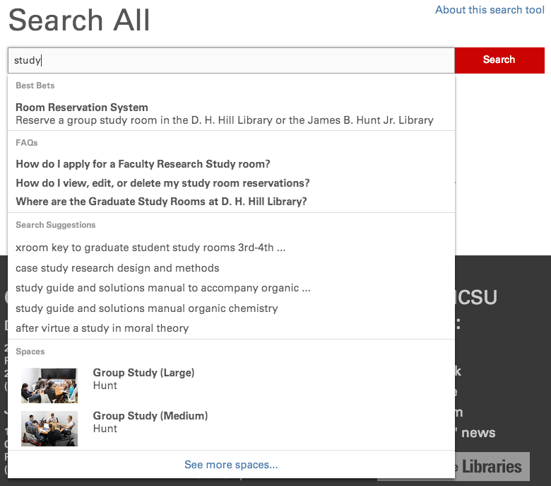 stratified typeahead search for "study"