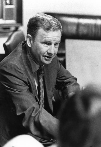 Willis Casey, NC State's Athletics Director, 1969-1986.  Photo by Ed Caram.