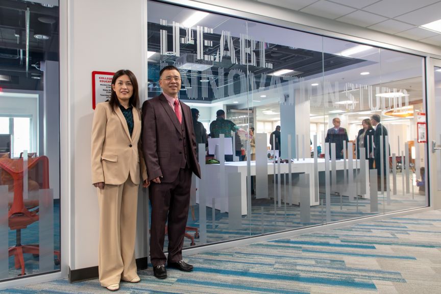 Haihui and Bella Huang have named the iPearl Innovation Studio at the Hill Library.