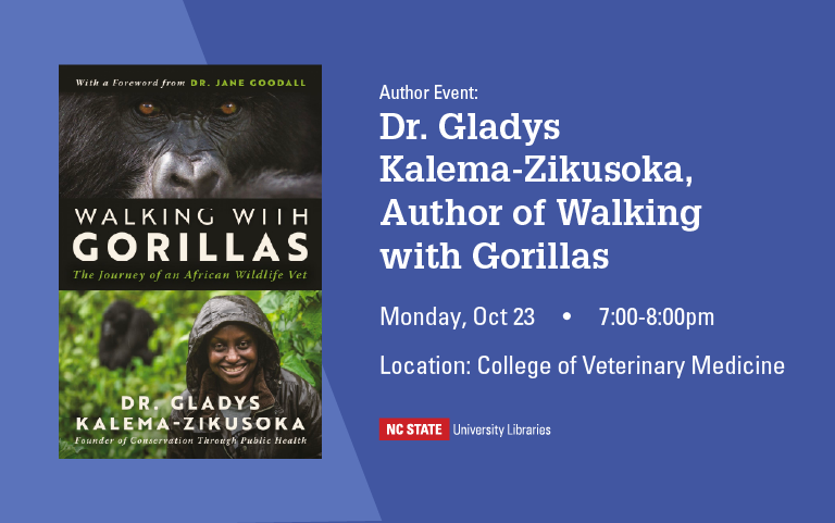 Mountain gorilla defender Dr. Gladys Kalema-Zikusoka visits the Libraries Oct. 23