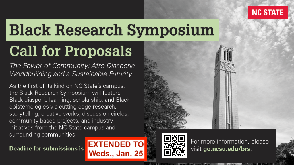 Call for Proposals for the Black Research Symposium at NC State.