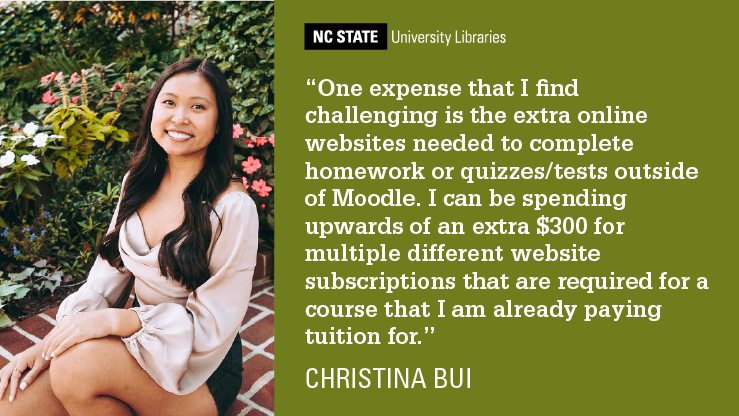 Libraries Student Scholarship awardee Christina Bui.