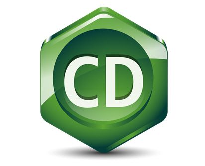 ChemDraw logo, a green hexagon with "CD" in the center