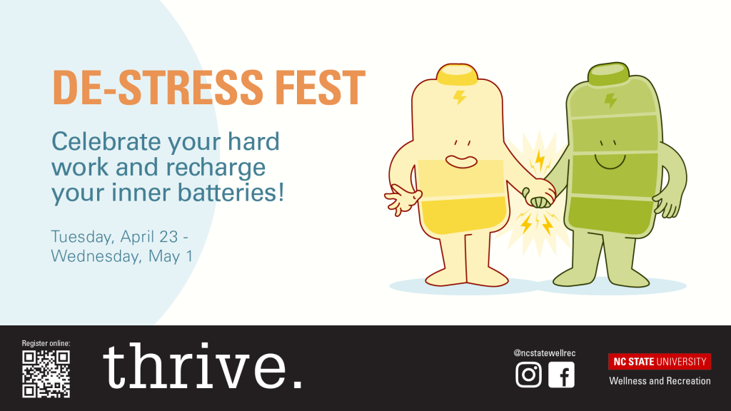 De-Stress Fest is April 23-May 1.