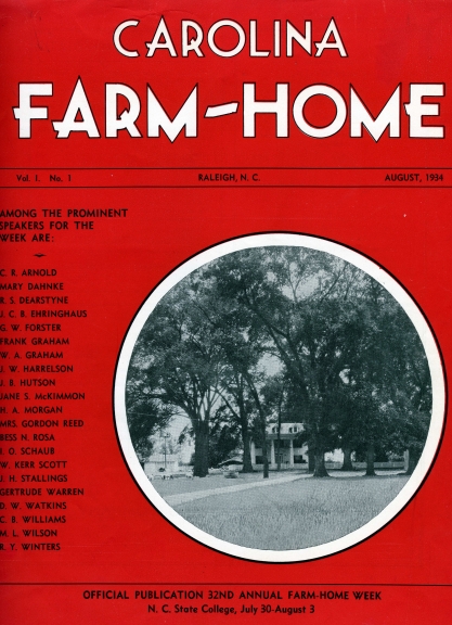 Program from the Farm-Home Week brochure in 1934