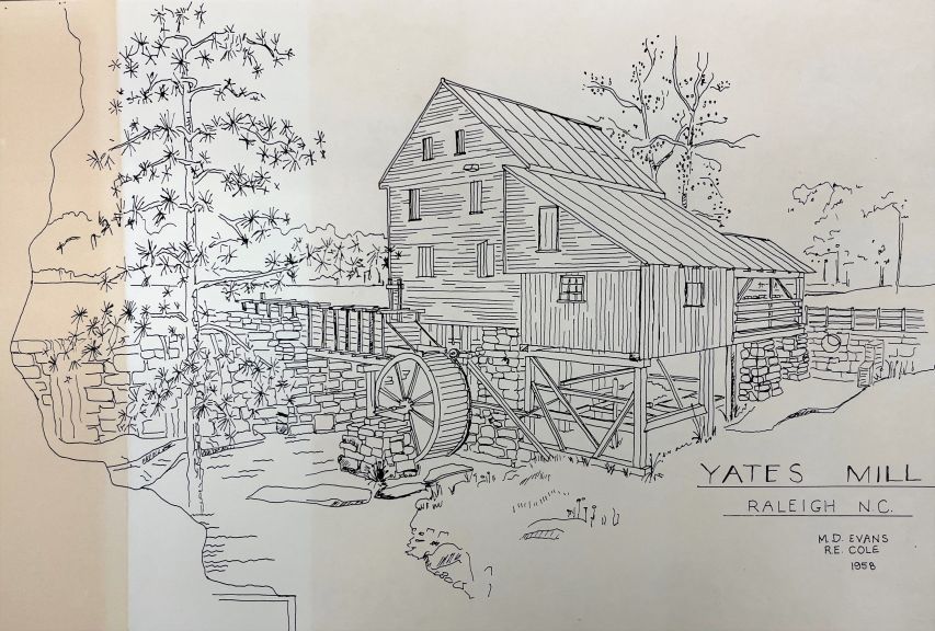 Drawing of Yates Mill