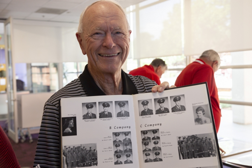 Alumnus Alton Sheek ('60) shows his picture in the 1960 Agromeck yearbook.