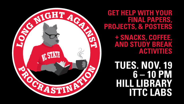 Tuesday night, Nov. 19, the Libraries offers all students a helping hand!