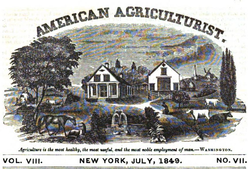 Masthead of the American Agriculturist, July 1849.