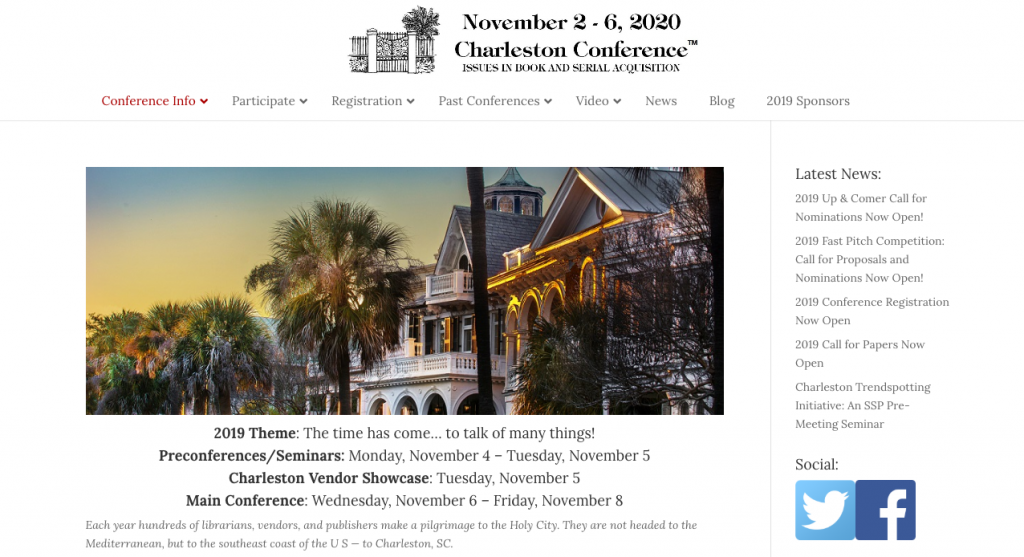 Charleston Conference webpage 