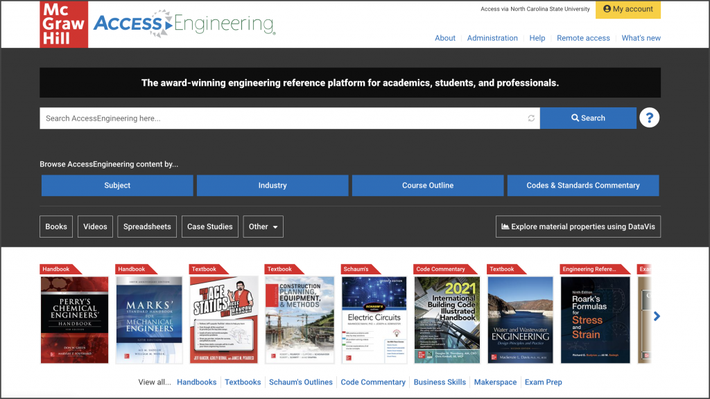 Screenshot of AccessEngineering homepage