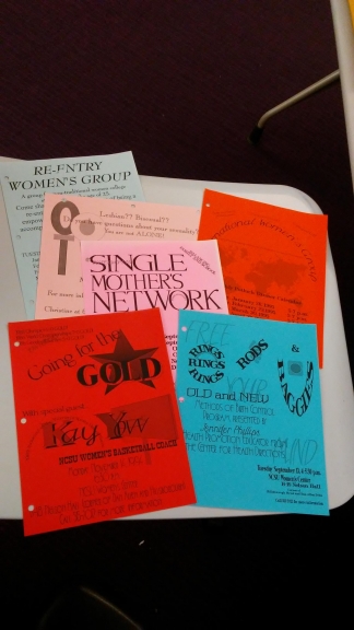 Flyers for events sponsored by NCSU's Women's Center