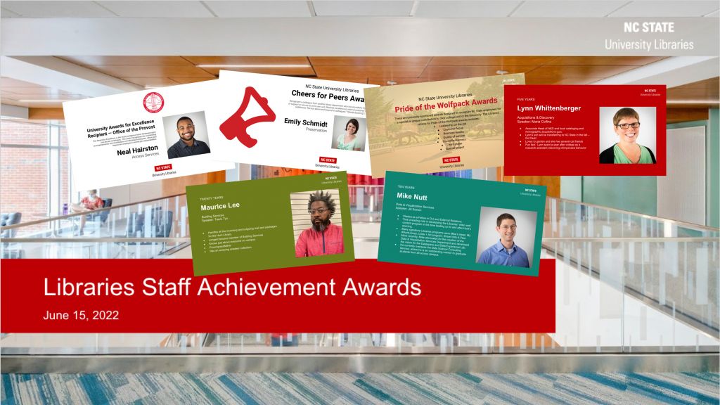 a collage of awards slides