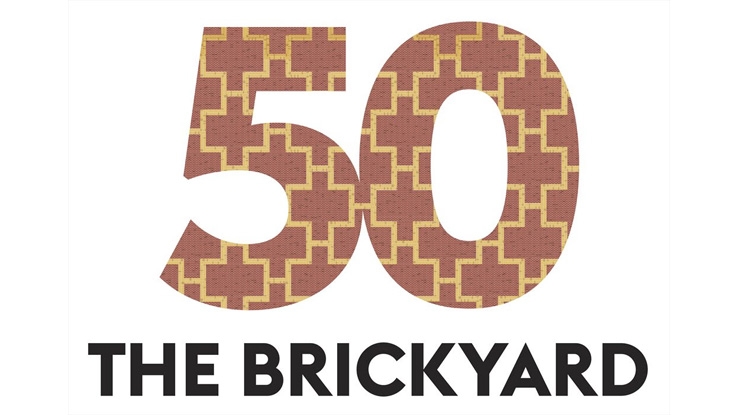 The Brickyard's 50th Anniversary logo.