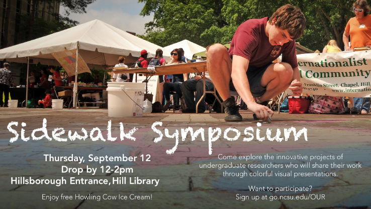 Visit the Sidewalk Symposium outside Hill Library on Sept. 12