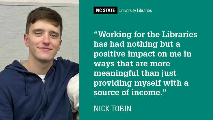 Libraries Student Scholarship awardee Nick Tobin