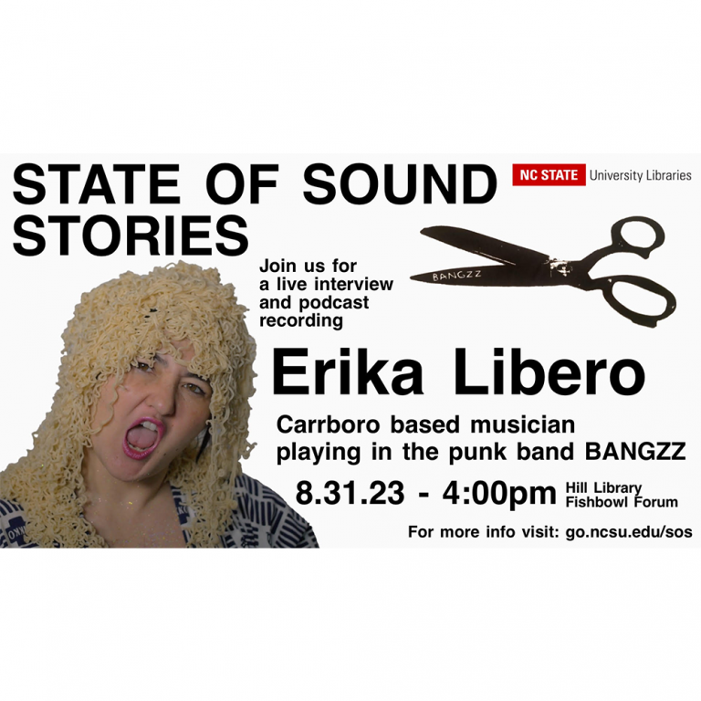 Flyer for Erika Libero State of Sound Stories