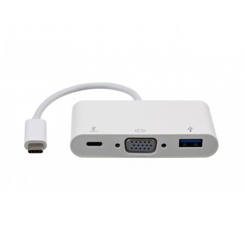 Male USB-C to Female USB-C/VGA/USB-A Adapter