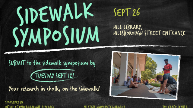 Student research in sidewalk chalk on September 26