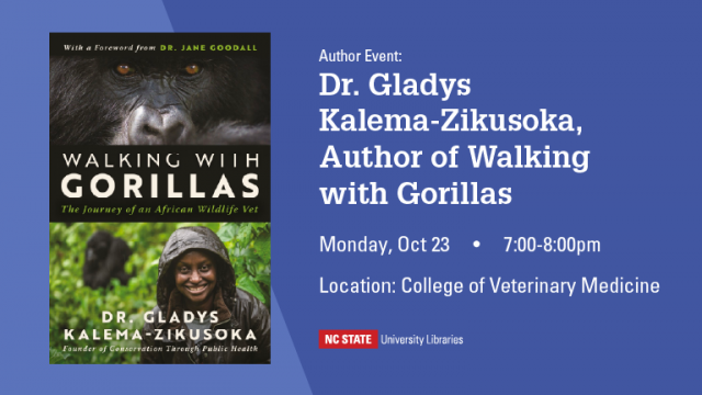 Mountain gorilla defender Dr. Gladys Kalema-Zikusoka visits the Libraries Oct. 23