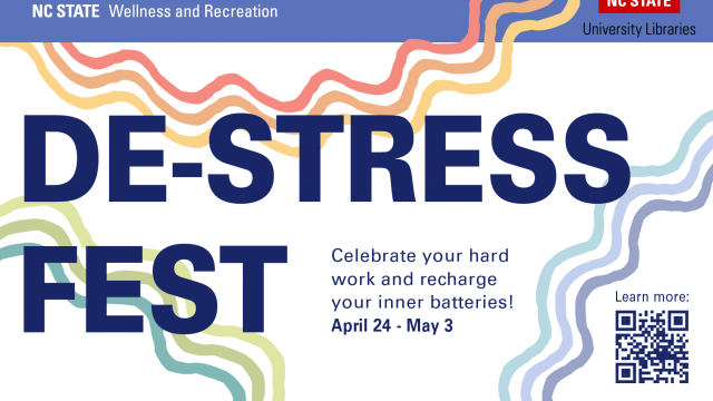 The Libraries has plenty of De-Stress Fest events to help get you through exams!